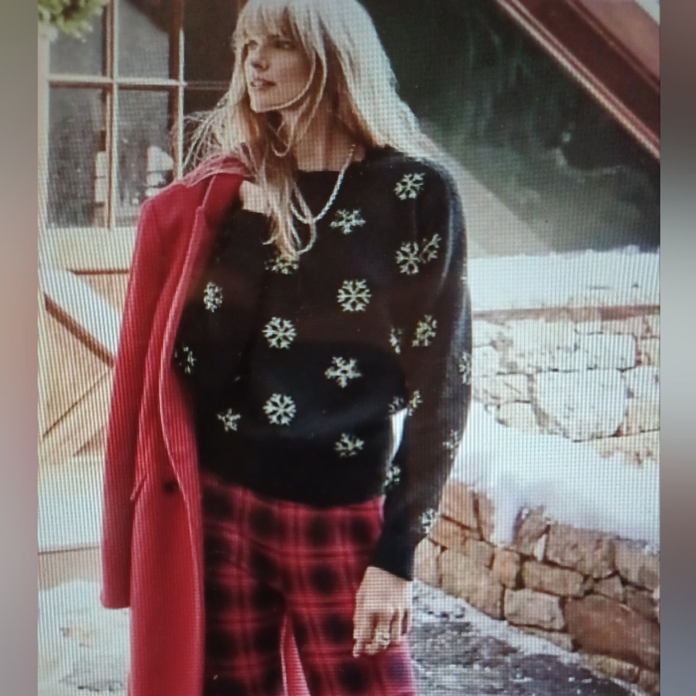 LOFT Shimmer Snowflake Sweater - Size M